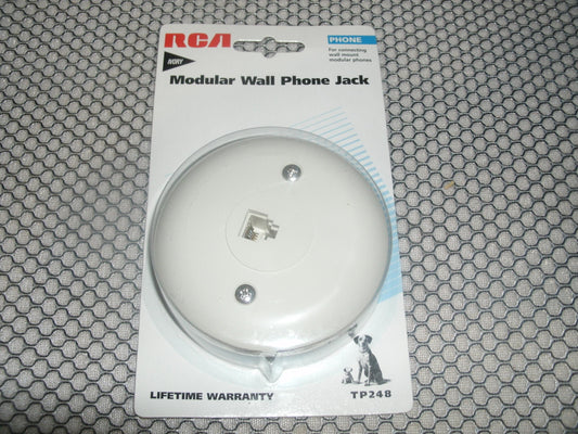 RCA TP248 Round Modular Wall Phone Jack. Ivory Color. RJ11