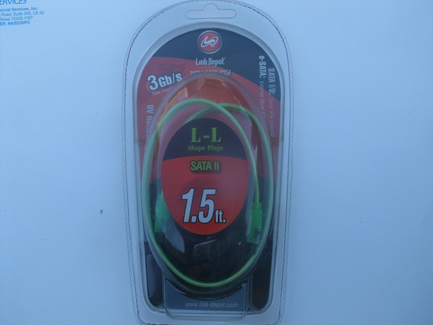 L-L Shape Plugs SATA2-1.5-UVG SATA ll. 1.5'. Green.