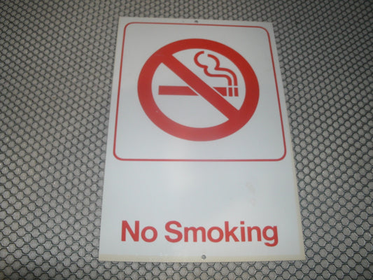 No Smoking Plastic Sign with 2 Screw Holes. 6" X 9". New.
