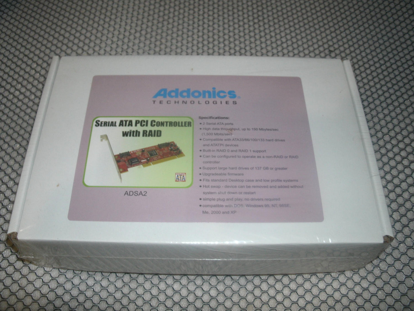 Addonics ADSA2 Serial ATA PCI Controller with RAID. New.