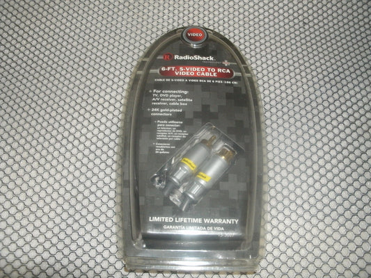 Radio Shack 15-3027 S-Video to RCA Video Cable. New.