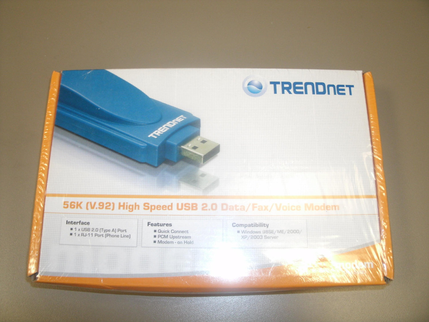 TRENDnet TFM-560U 56K (V.92) USB 2.0 Data/Fax/Voice Modem.