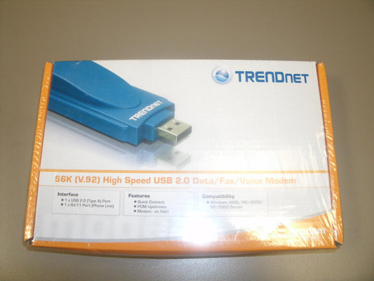 TRENDnet TFM-560U 56K (V.92) USB 2.0 Data/Fax/Voice Modem.