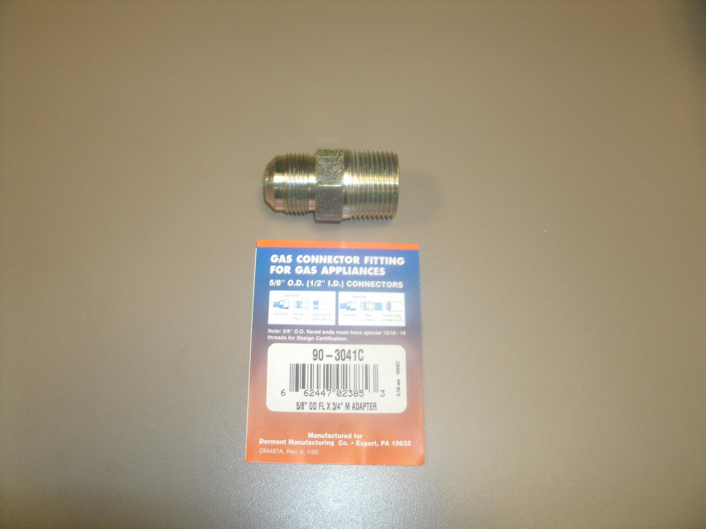 Dormont 90-3041C 5/8" OD FL X 3/4" M Adapter. New.