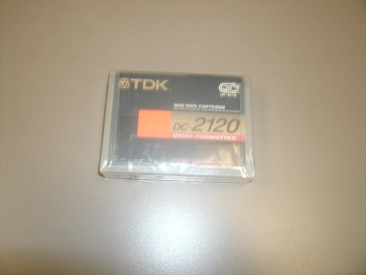 TDK DC-2120 Mini Data Cartridge. QIC80 Formatted. New.