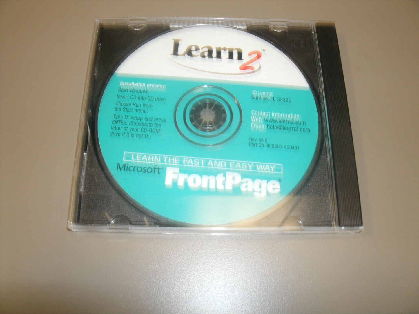 Learn2 Microsoft FrontPage. Used. 800200-430401. CD-ROM.