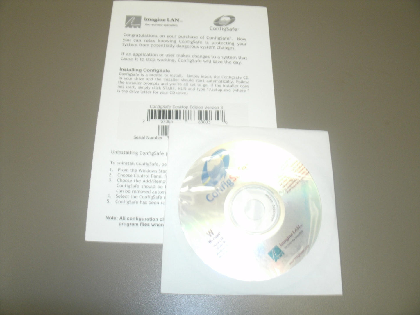 ConfigSafe with Install Guard. New. Ver: 3. 767365830030.