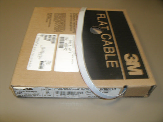 3M  3365/10  Flat Ribbon Cable, Round Conductor, Grey, 100'.