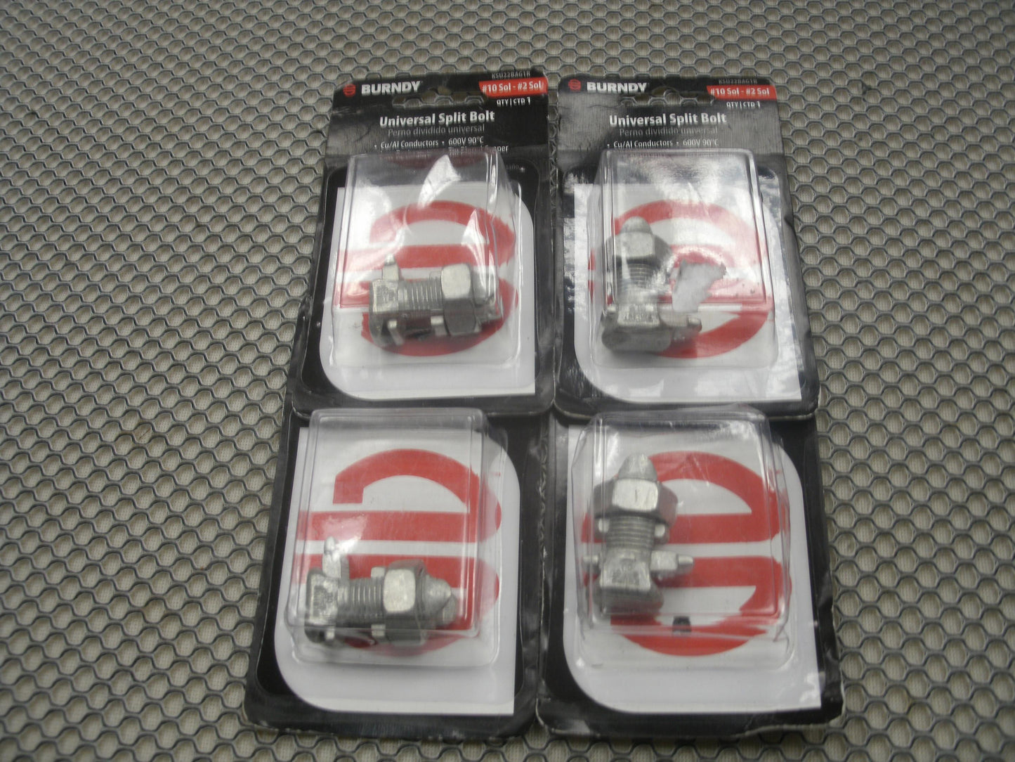 Burndy KSU22BAG1R Universal Split Bolt. LOT of 4. New. (D3)