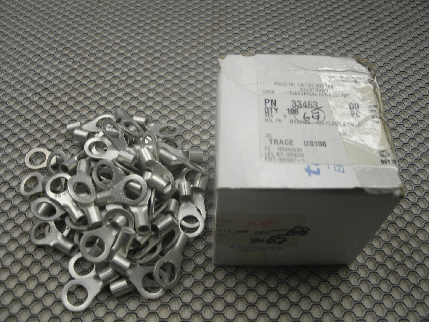 Tyco 33463 Ring Tongue Terminal, 8 AWG. LOT of 65. (42)