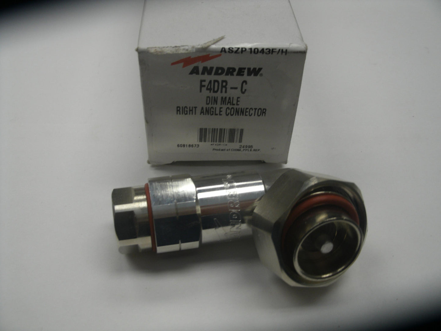 Andrew F4DR-C DIN Male Right Angle Connector. New.