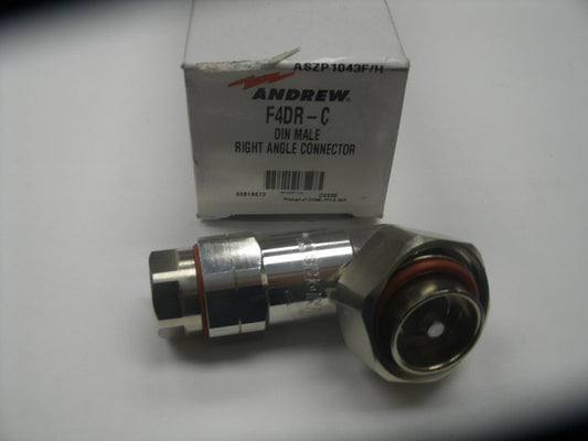 Andrew F4DR-C DIN Male Right Angle Connector. New.