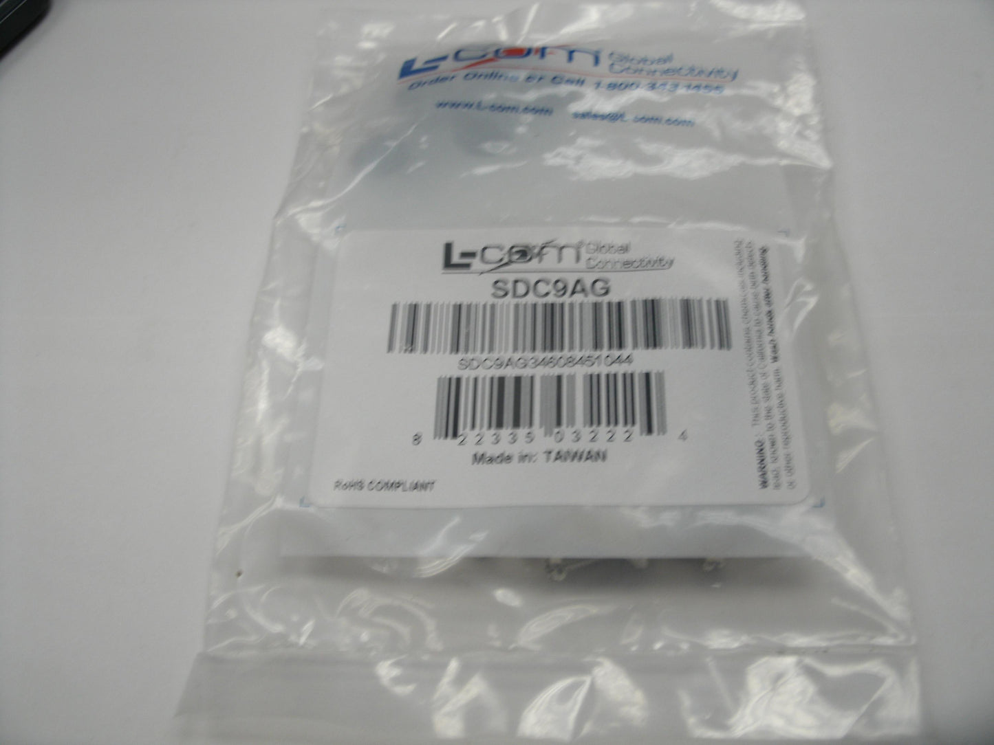L-COM SDC9AG D-Subminiature Hood Kit. New