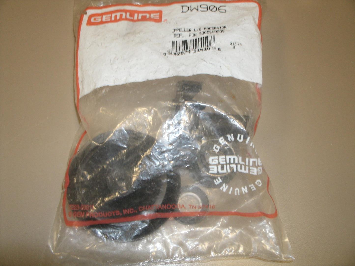 Gemline DW906 Impeller W/O Macerator. New. (A3)