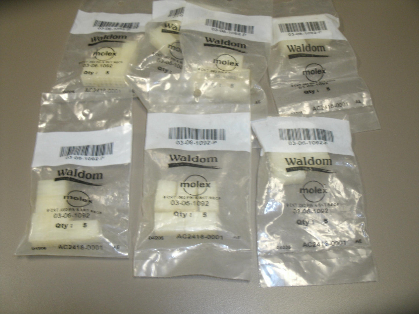 Waldom 03-06-1092-P Molex 03-06-1092. New. 7 Packets of 4. (7)
