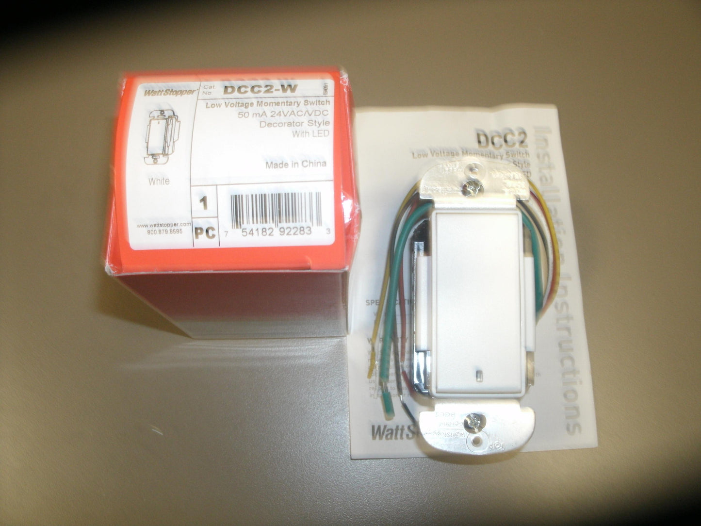 WattStopper DCC2-W Low Voltage Momentary Switch. New.