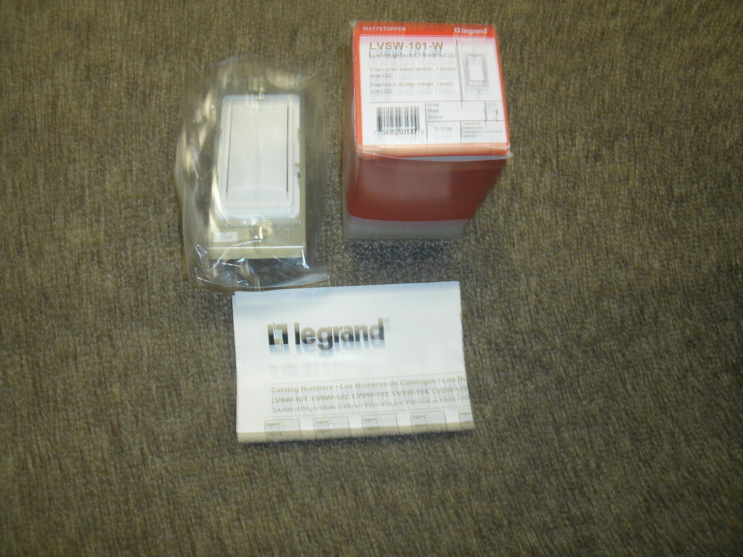 Wattstopper LVSW-101-W, Low Voltage Switch. White. New.