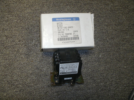 Westinghouse BF22K BF Relay: New. 2 Poles. 300W. (B1)