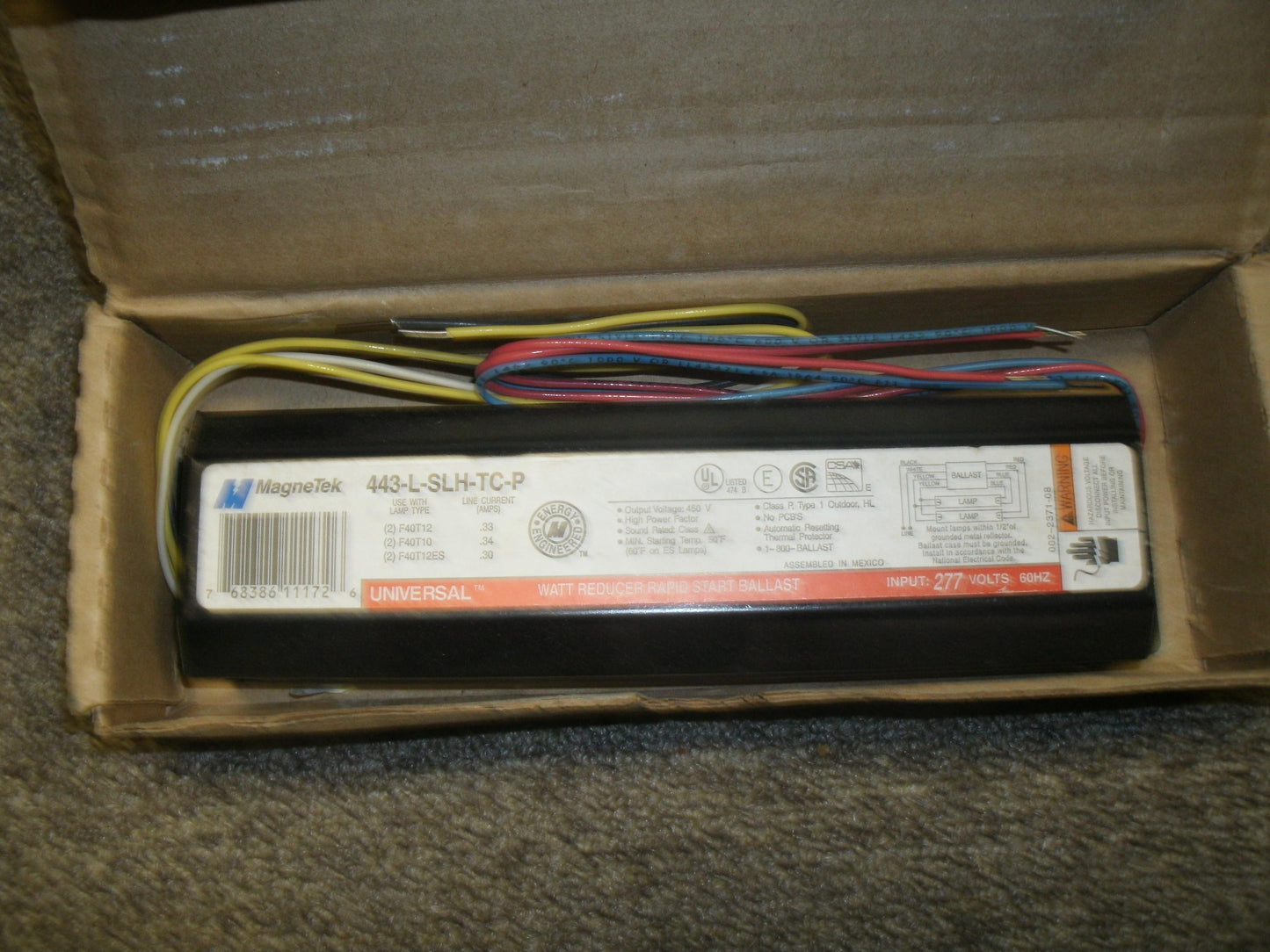 MagneTek 443LSLHTCP Universal Ballast. New.443-L-SLH-TC-P.