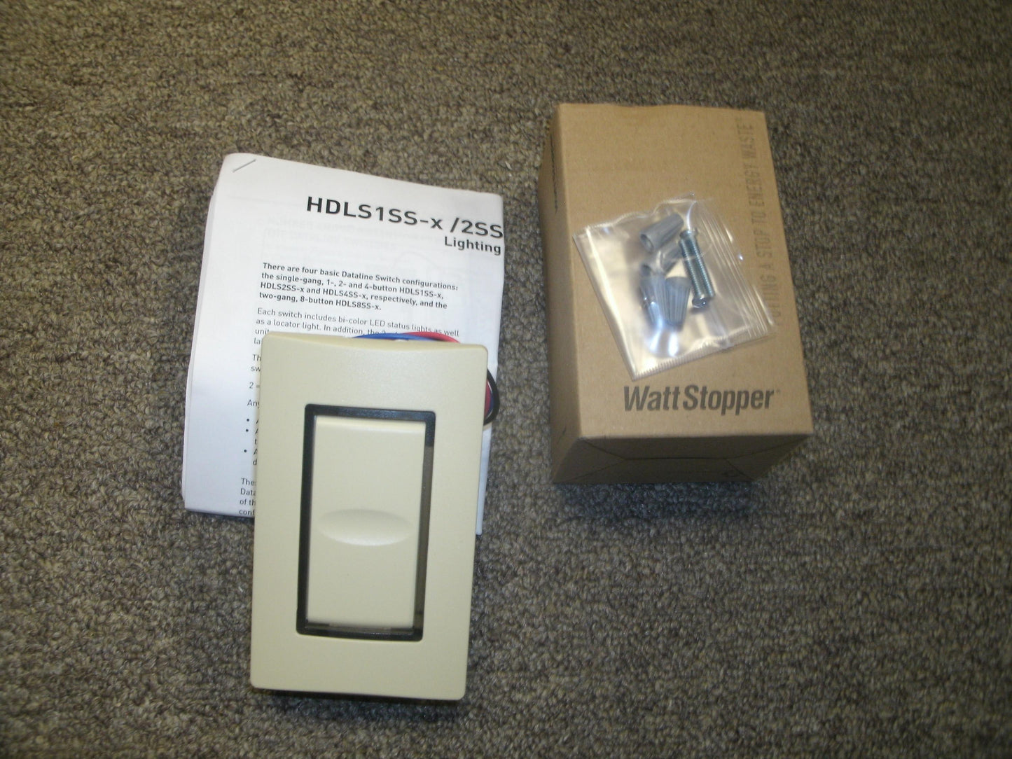 Wattstopper HDLS1SS-2 Single Dataline Switch. Ivory. New.