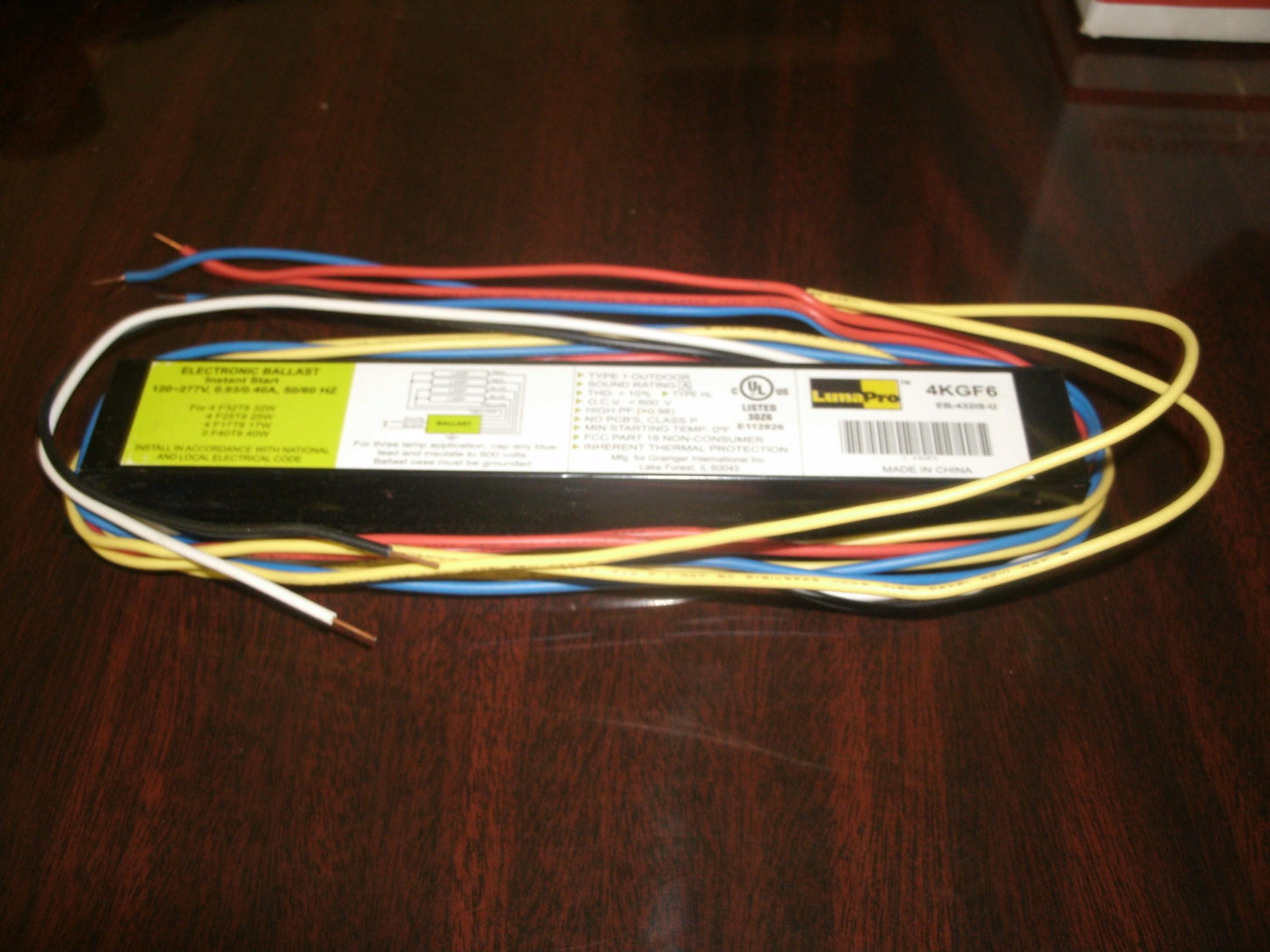 LumaPro 4KGF6 Electronic Ballast. New. Instant Start.