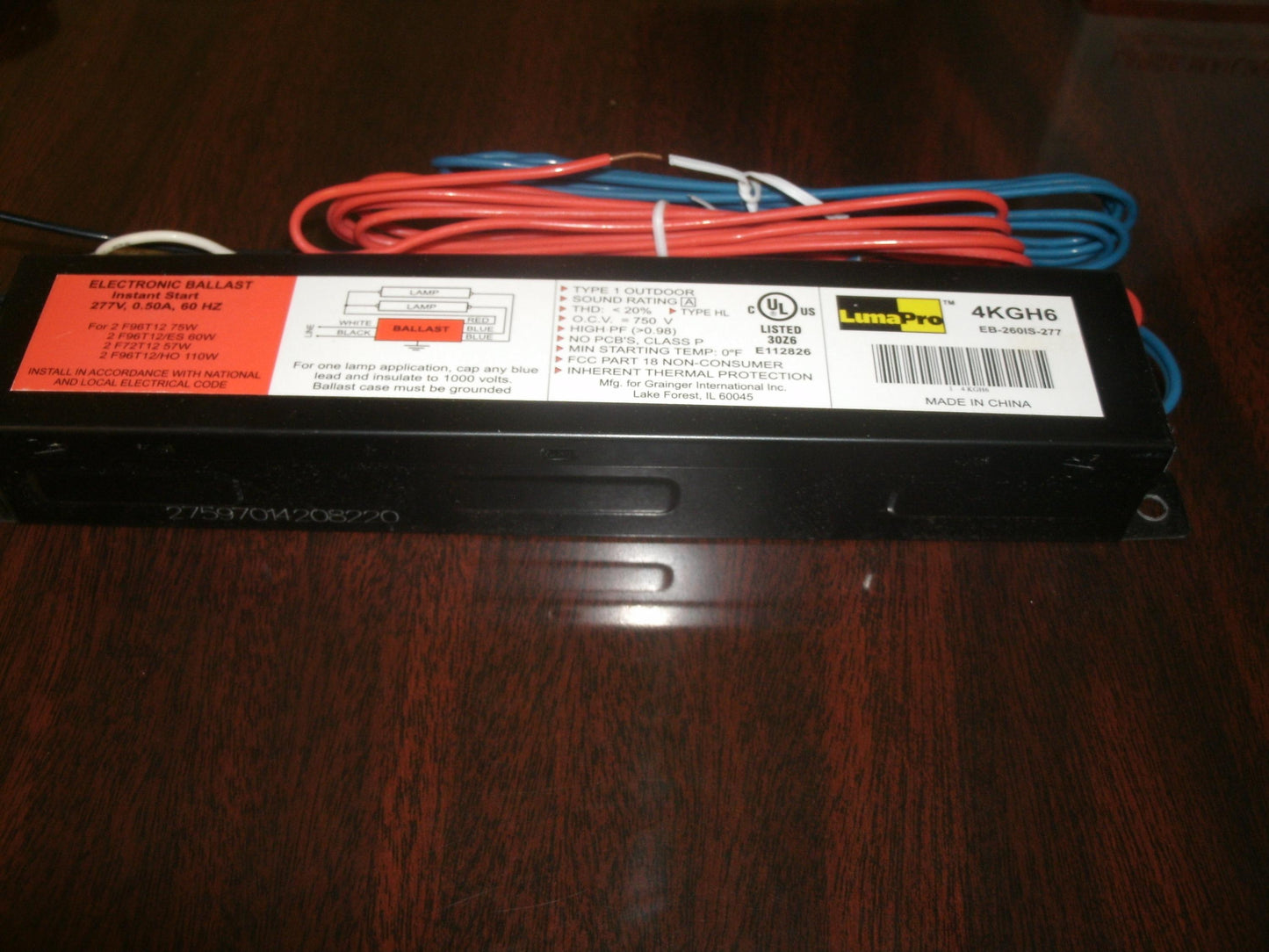LumaPro 4KGH6 Electronic Ballast. Instant Start. New.