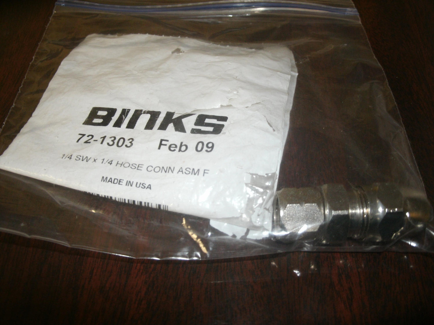 Binks 72-1303 1/4" SW X 1/4" Hose Conn. ASM F. New. (32)
