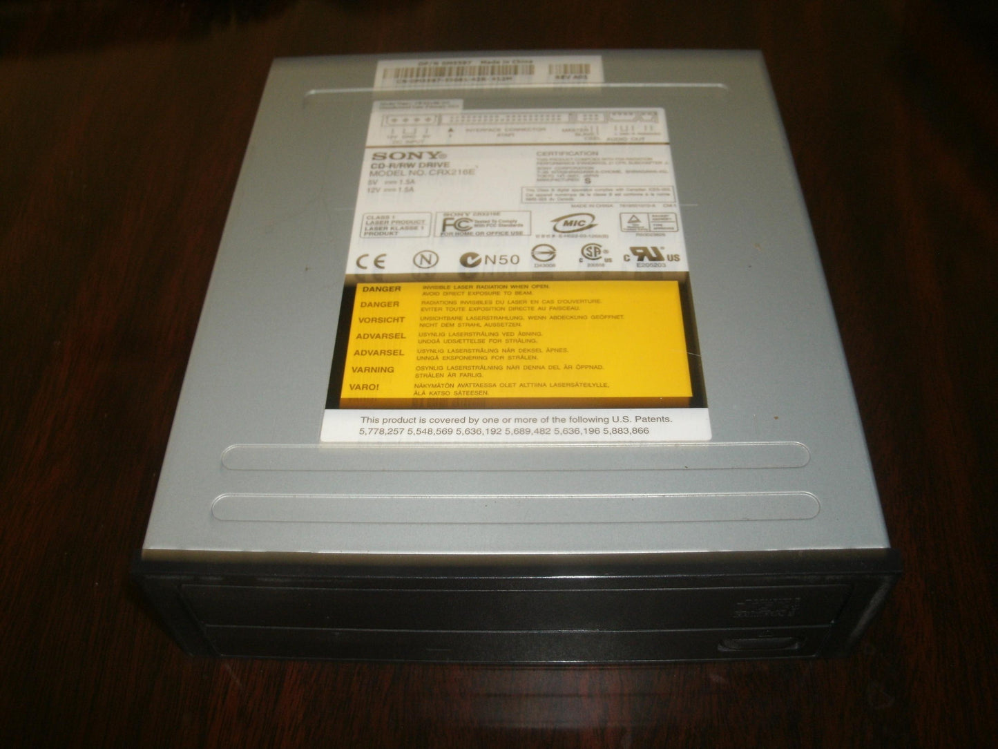 Sony 0M5587 CD-R/RW Drive. Used. CRX216E.