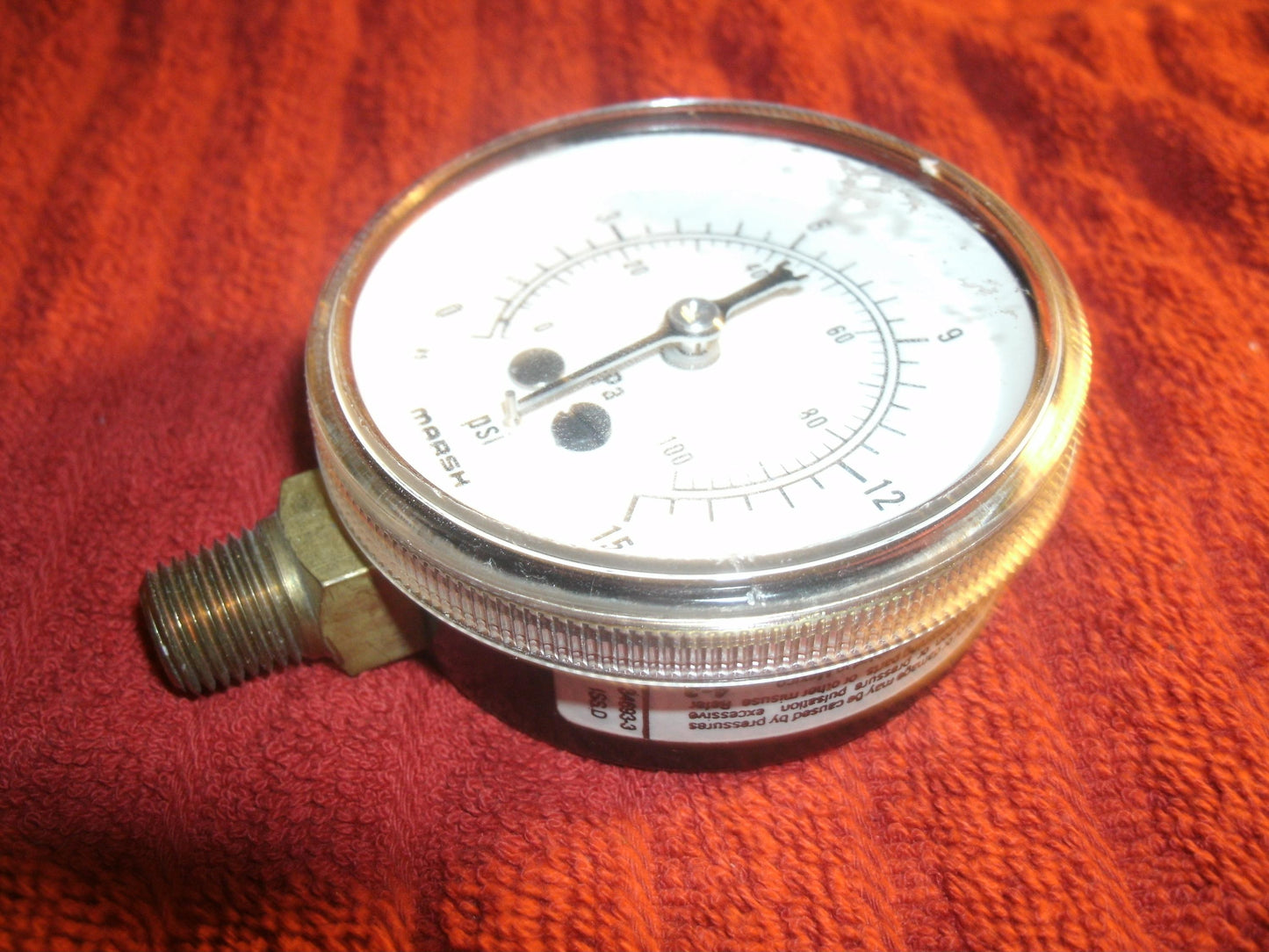 Marsh 0-15 PSI Gauge. New. 34693-3. ISS.D. (36)