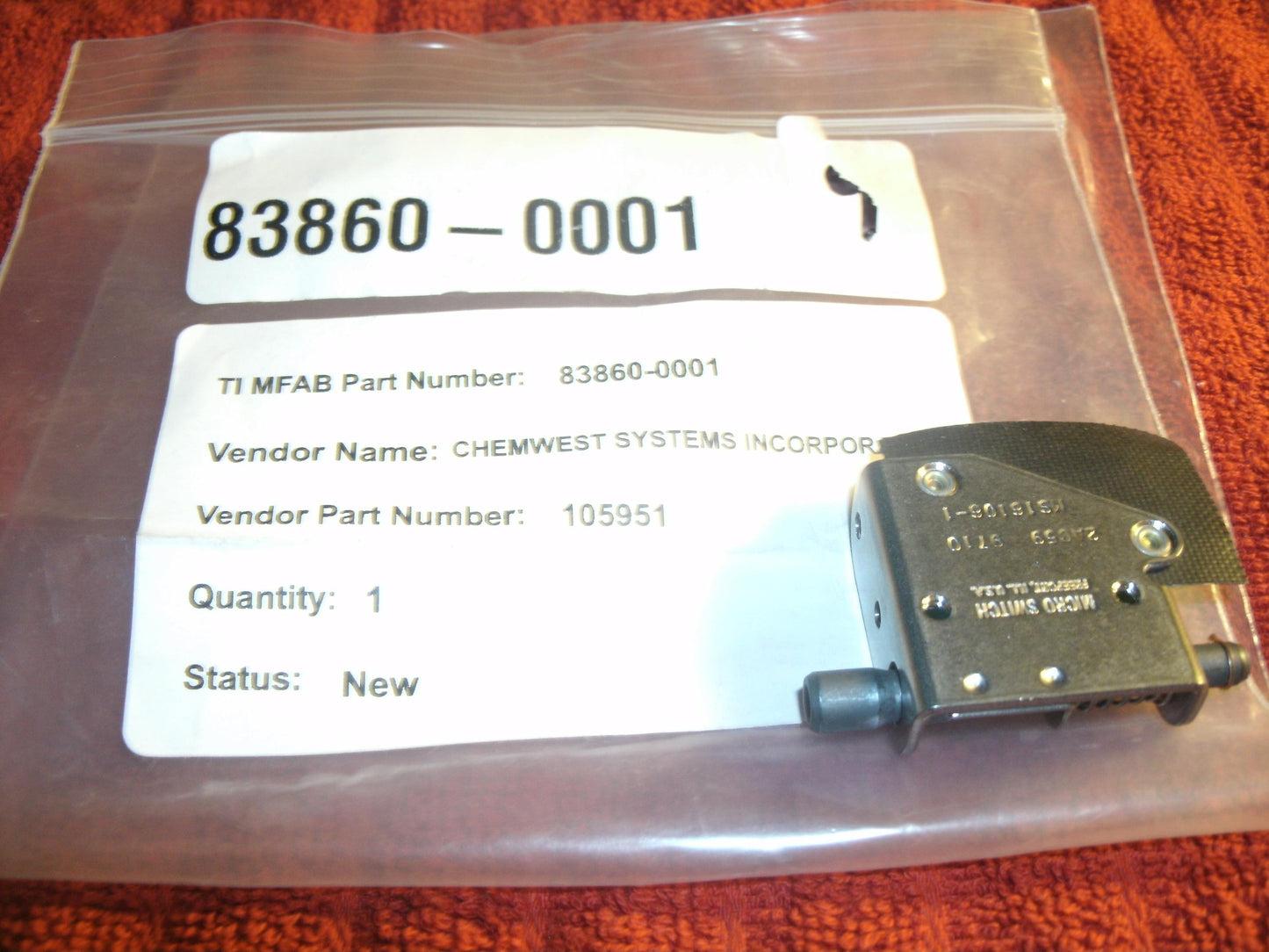 Micro Switch MS16106-1, 2AC59 Switch. 9710. New. (37)