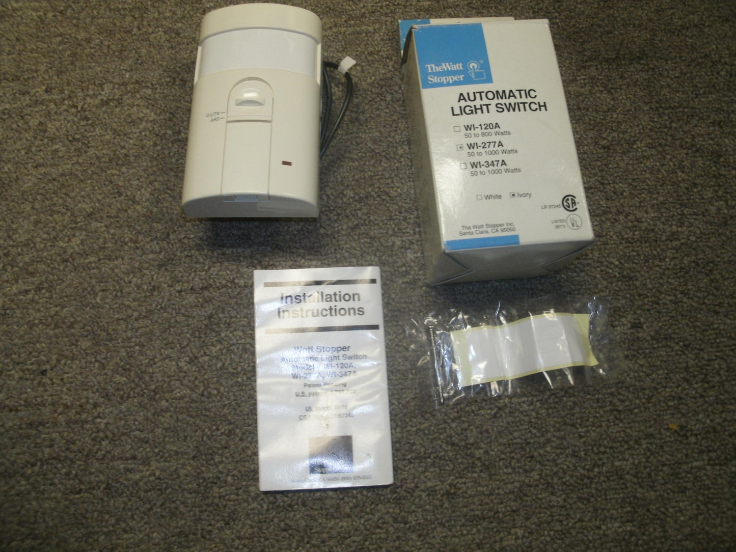 Wattstopper WI-277A Automatic Light Switch. Ivory. New. (WB)