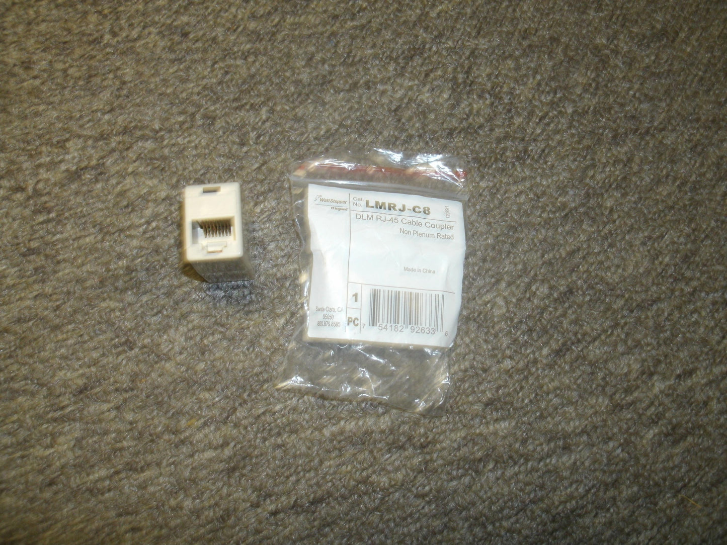 Wattstopper LMRJ-C8 DML RJ-45 Cable Coupler. Ivory.