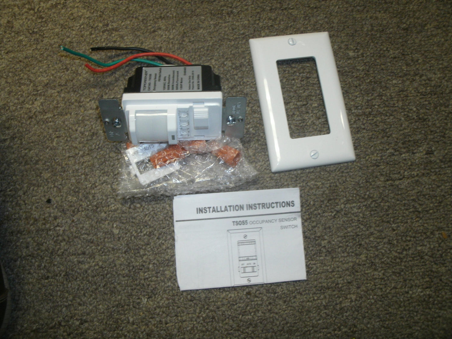 Topgreener TSOSA5 Occupancy Sensor. PIR Wall Switch. New.
