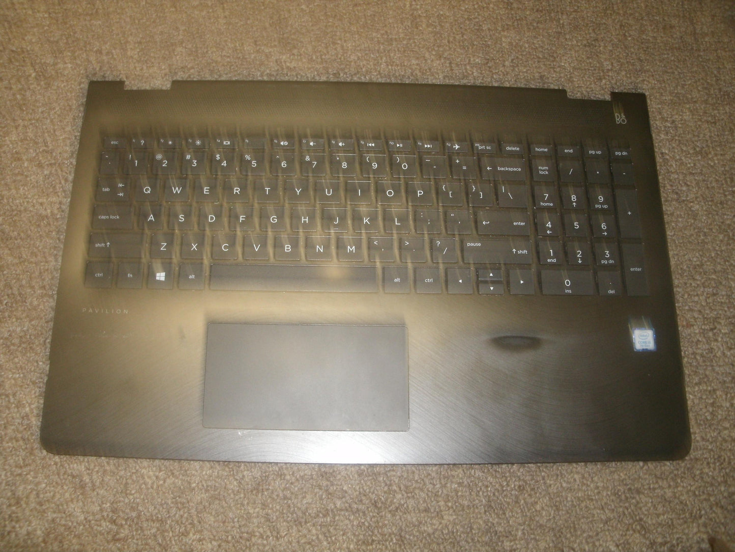 HP 439.0BW01.XXXX Palm Rest Top With Keyboard and Touchpad.