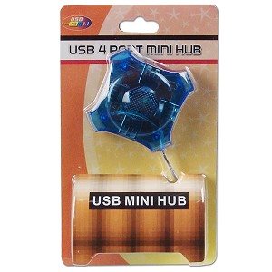 USB CX-H1041A  1.1 Mini Hub (4-Ports) Translucent Blue.