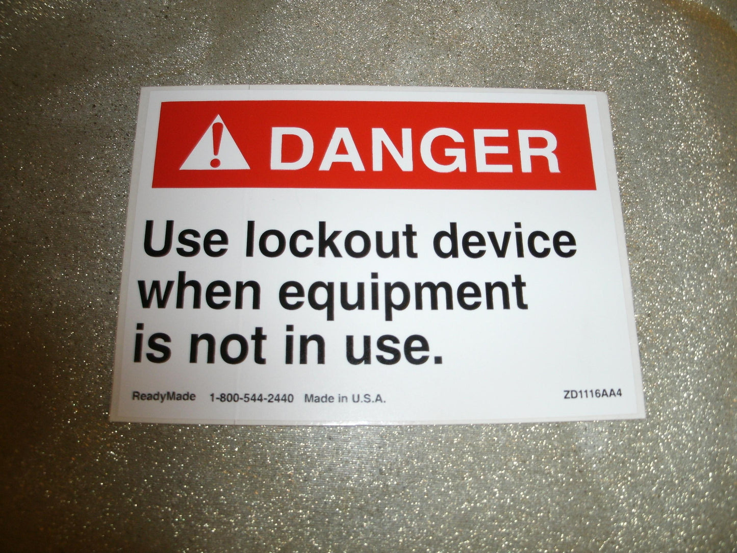 DANGER Use Lockout Device When Equipment Is Not In Use.