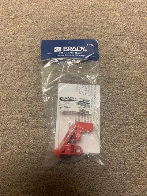 Brady 65396 "No Hole" 120/277 Volt Circuit Breaker Lock-Out. New.