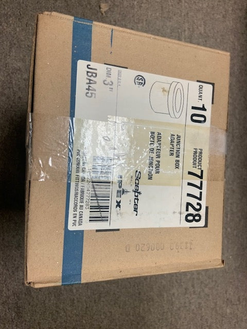 Scepter 77728 Junction Box Adapter. 3". Ipex 77728. Box of 10.