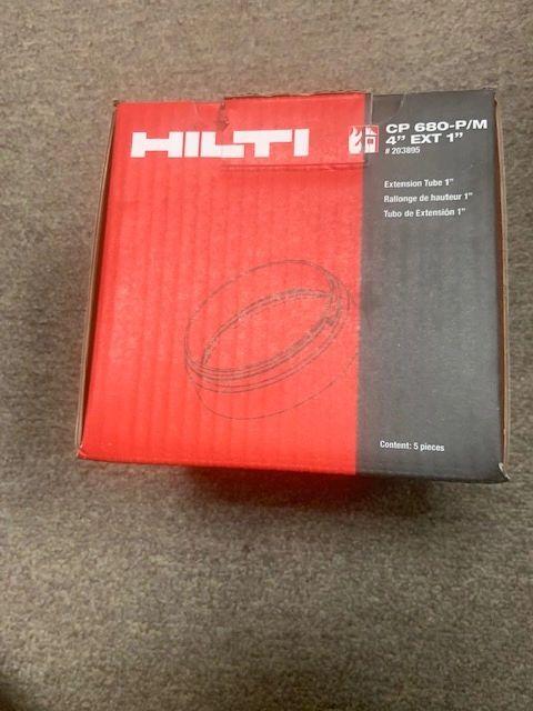 Hilti 203895 CP 680-P/M. Five 1" Extension Tubes. Black. New. 4" EXT 1".,