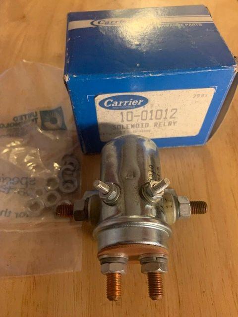Carrier 10-01012 Solenoid Relay. Replaces: 10-01088. New. (A2)