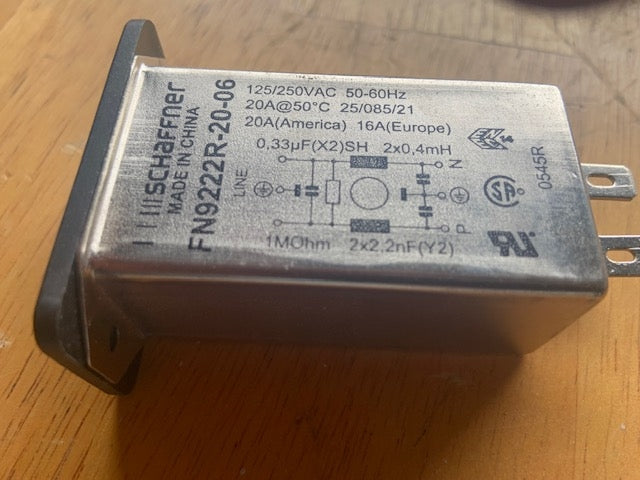 Schaffner FN9222R-20-06 Electronic Relay Receptacle. 20 AMP.