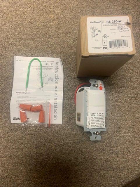 Wattstopper RS-250-W. PIR Convertible Occupancy Sensor. New.