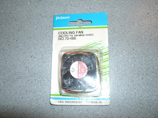 Philmore No. 70-486 Cooling Fan. 486 CPU To 100MHZ-12VDC. New.