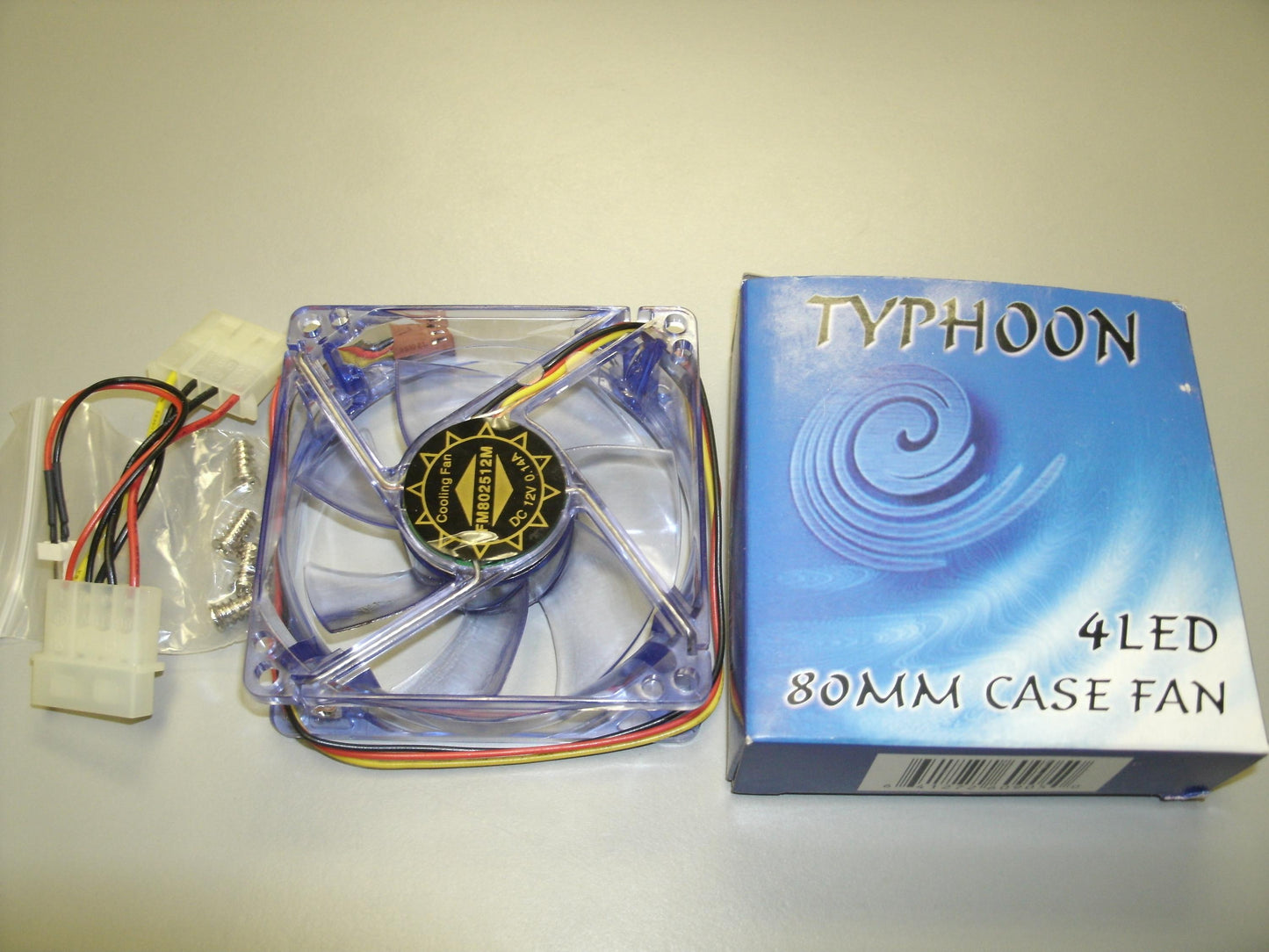 Typhoon Blue 4 LED Case Fan. FM802512M. New.