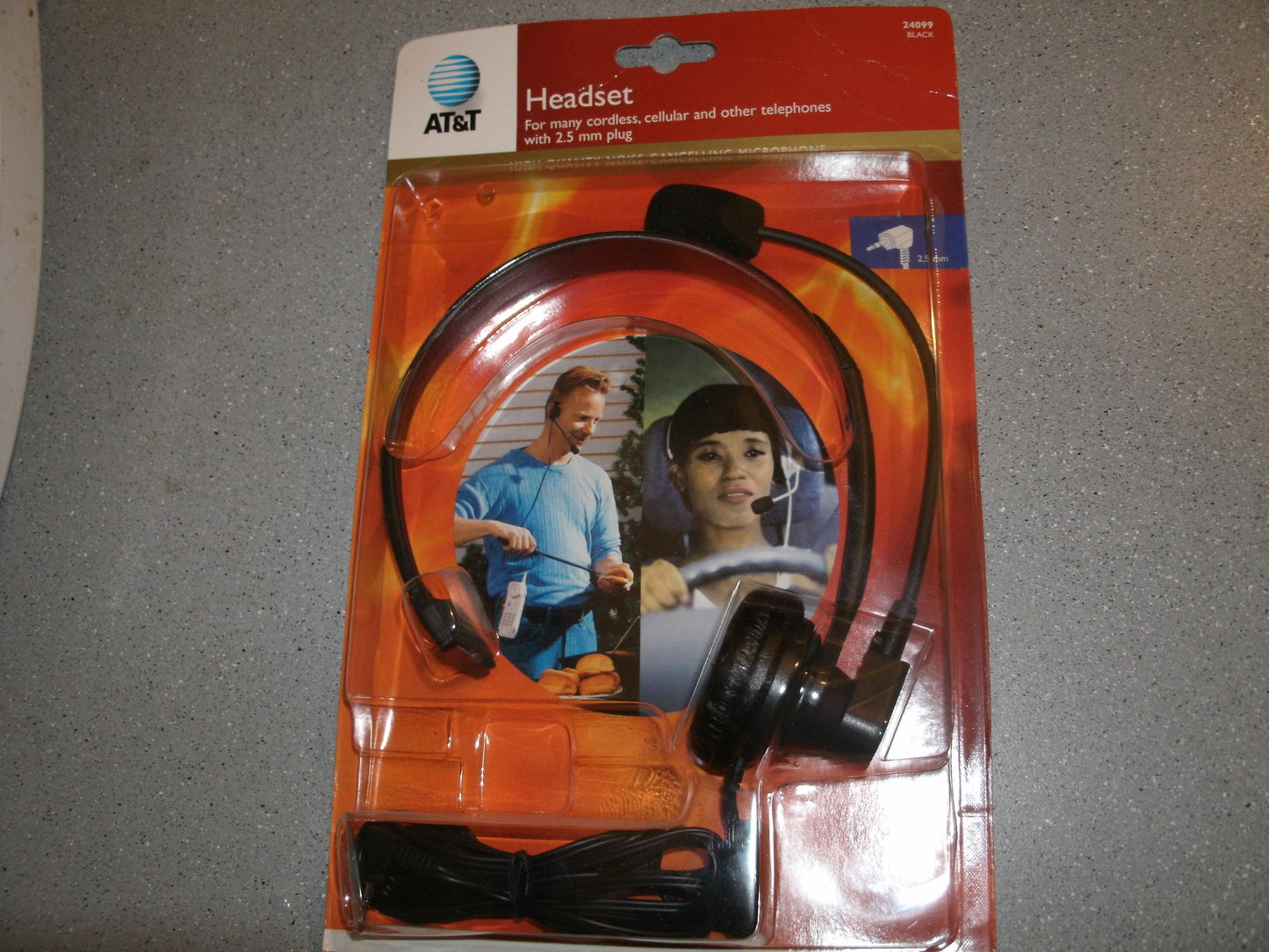 AT&T 24099 Headset. Black. 2.5mm Plug. New. 048898240993.