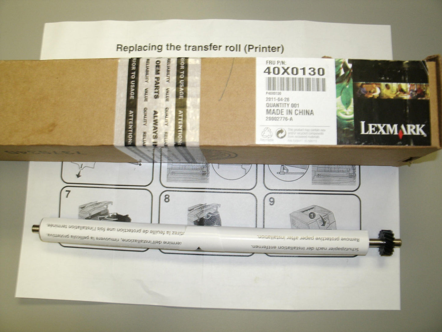 Lexmark 40X0130 Transfer Roll Assembly. New. OEM.