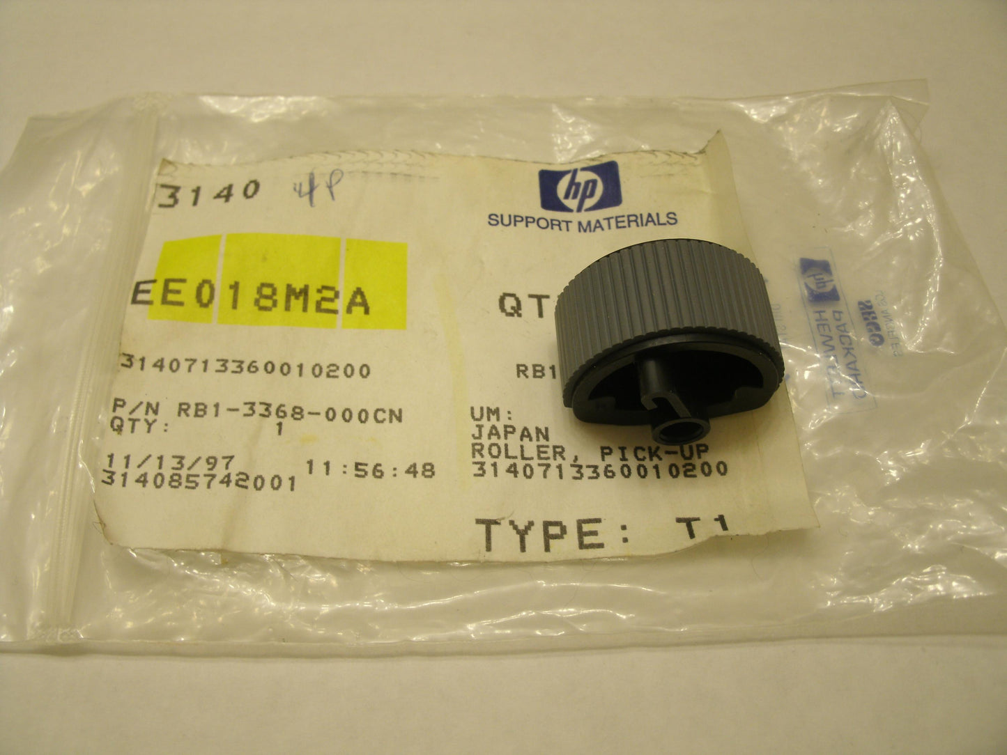 HP RB1-3368-000 HP L/J 4l/4p/4m Pickup Roller. New. OEM.