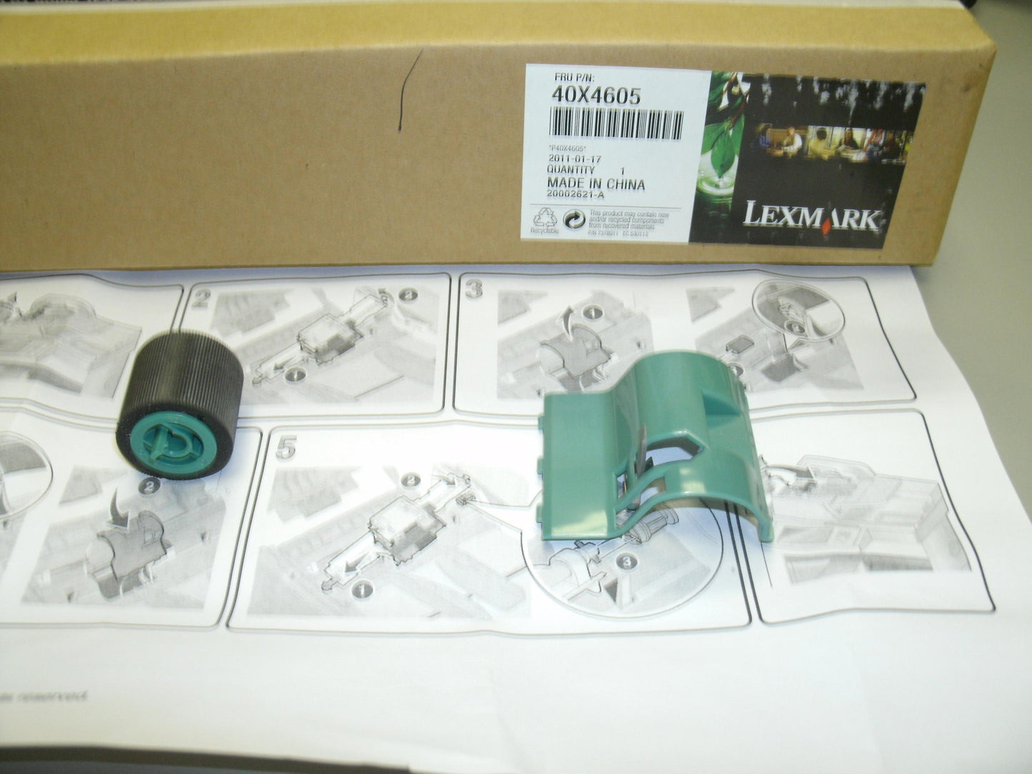 Lexmark 40X4605 ADF Separator Roller and Guide. OEM. New.