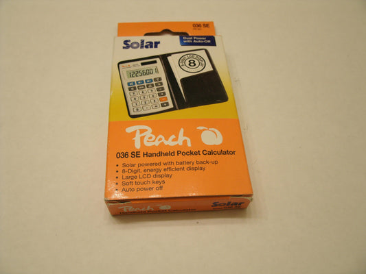 Peach 036 SE Handheld Pocket Calculator. New