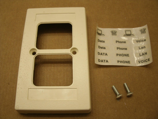 AMP NetConnect 555650-1. 2 Port Faceplate. New. Almond.